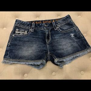 Rock and revival blue jean shorts
